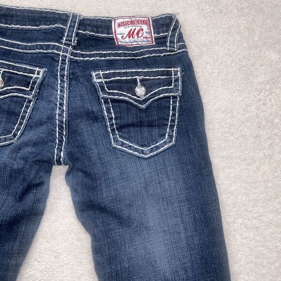 Miss‎  chic women's jeans size 5 style Straight  Denim  Bling Blue - Picture 8 of 9